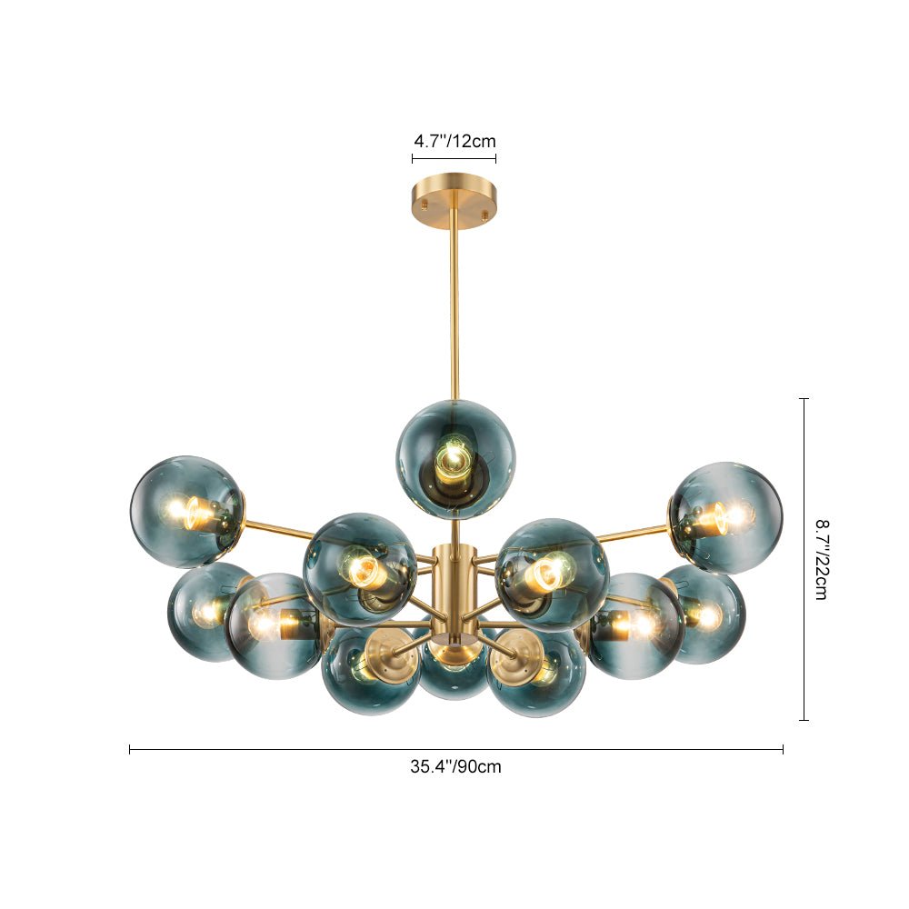 Plotur Tiered Globe Sputnik Glass Chandelier