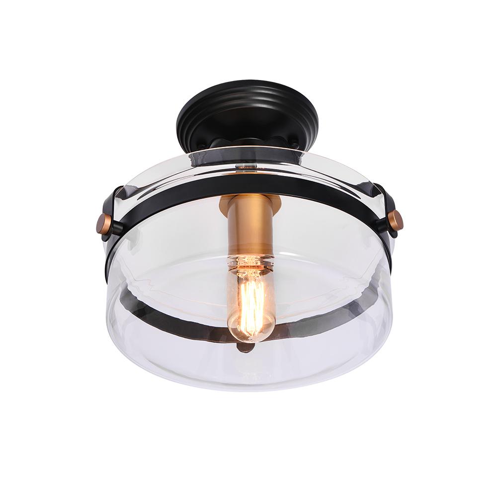 Alvorna Minimalist Glass Semi Flush Mount Ceiling Light