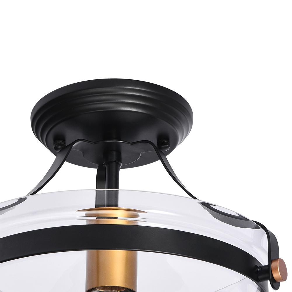 Alvorna Minimalist Glass Semi Flush Mount Ceiling Light