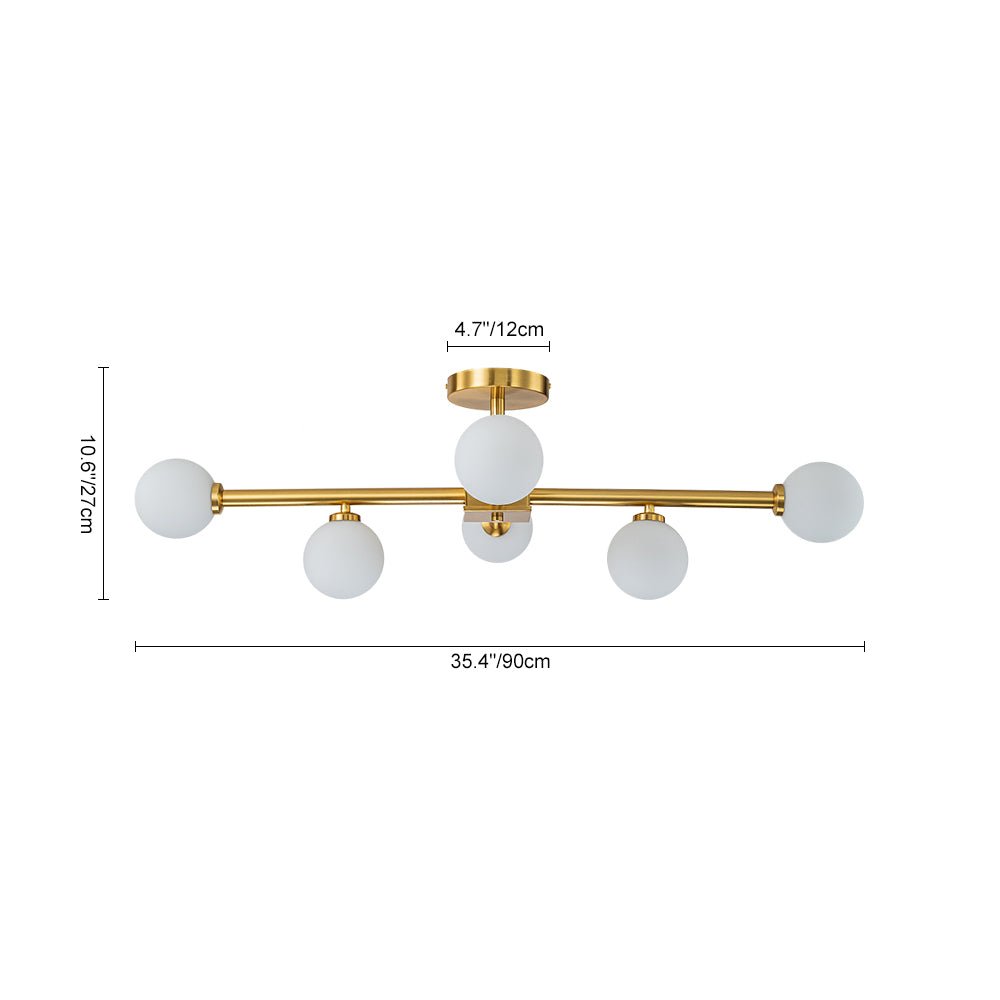 Himinulix Sputnik Glass Semi Flush Mount Chandelier