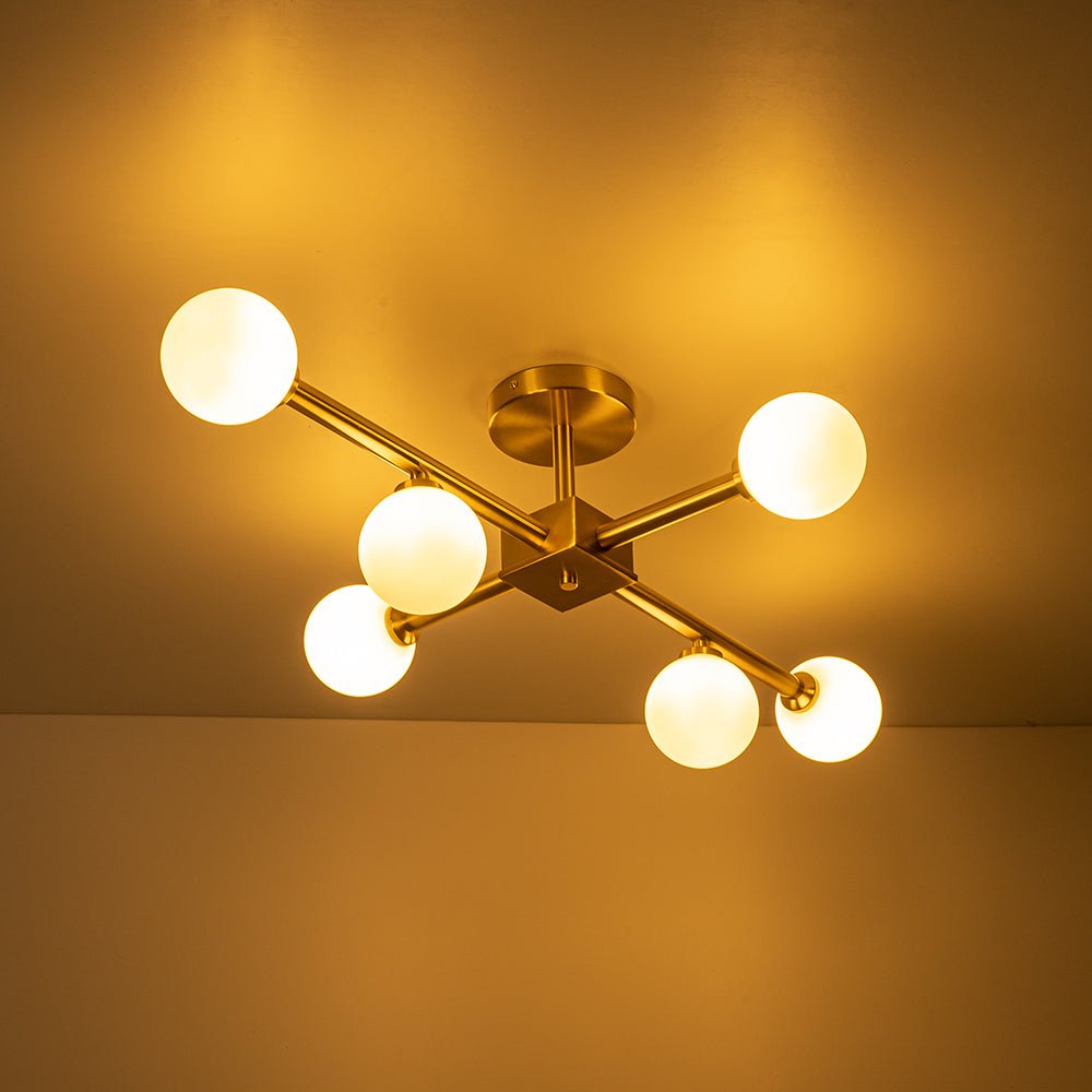 Himinulix Sputnik Glass Semi Flush Mount Chandelier