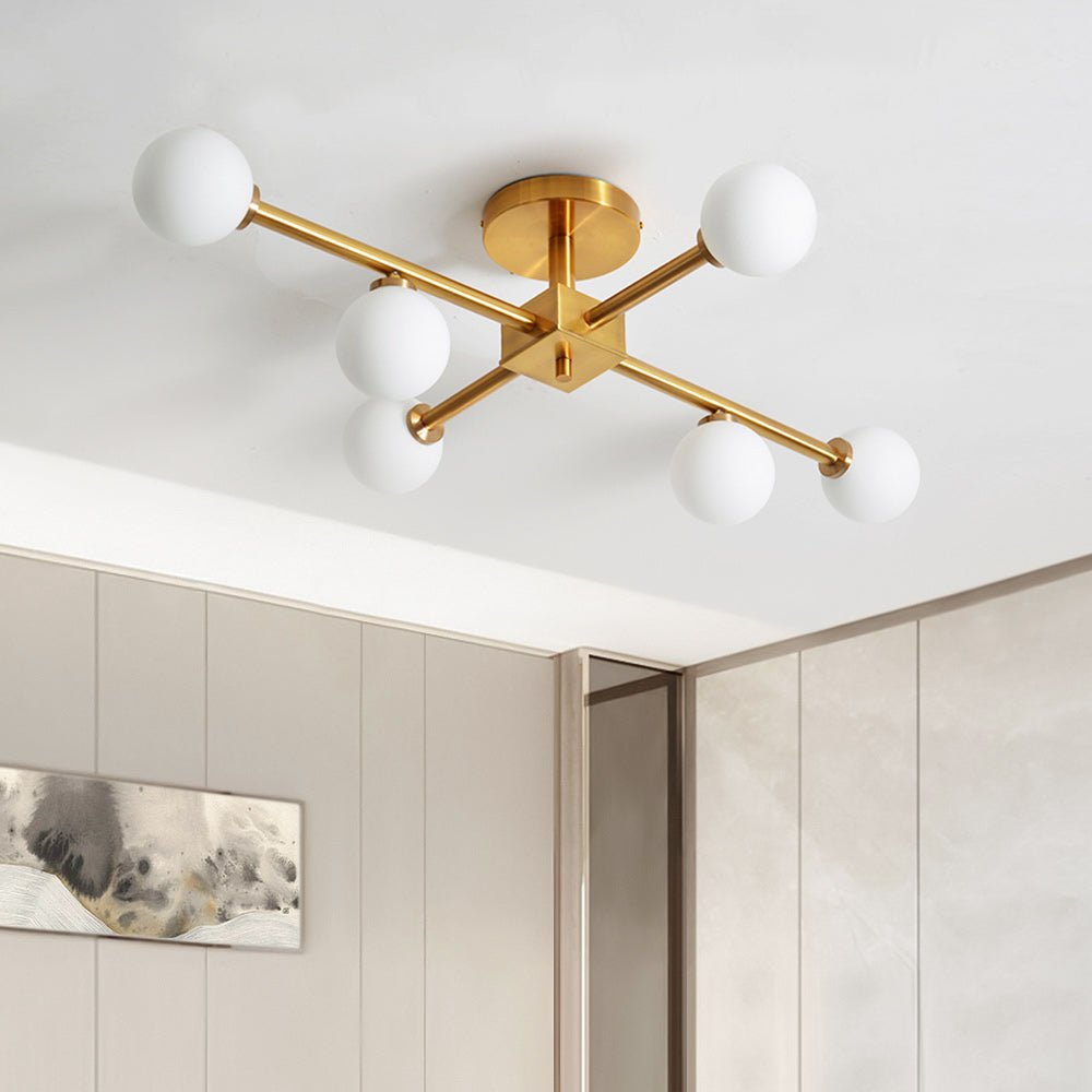 Himinulix Sputnik Glass Semi Flush Mount Chandelier