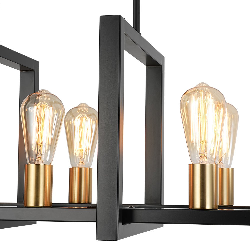 Ulfuvyx Industrial Rectangular Metal Chandelier