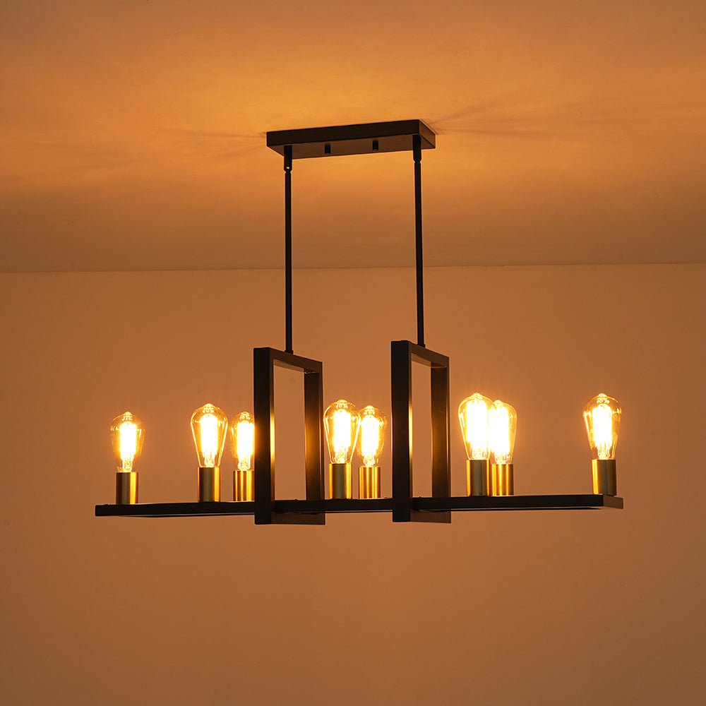Ulfuvyx Industrial Rectangular Metal Chandelier