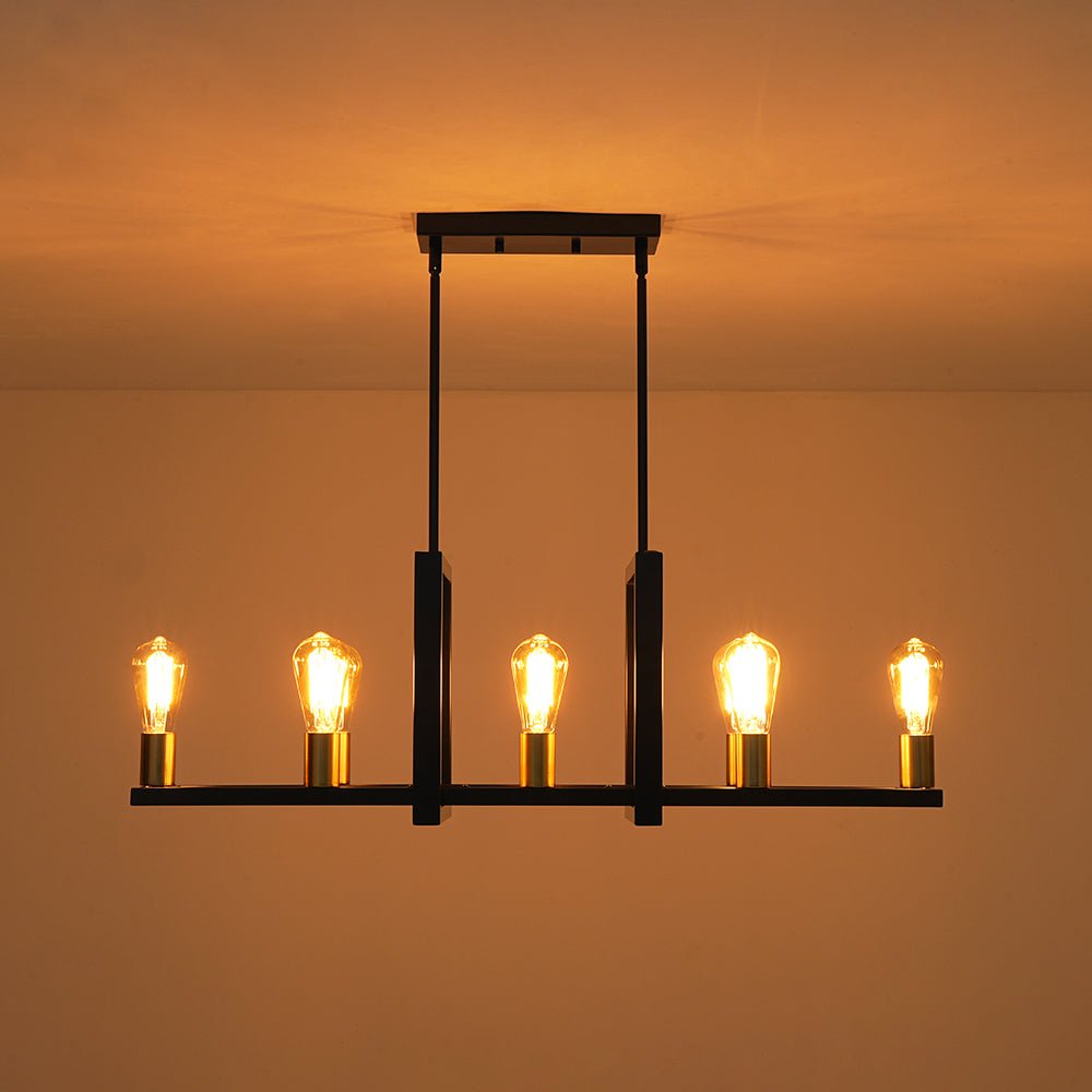 Ulfuvyx Industrial Rectangular Metal Chandelier