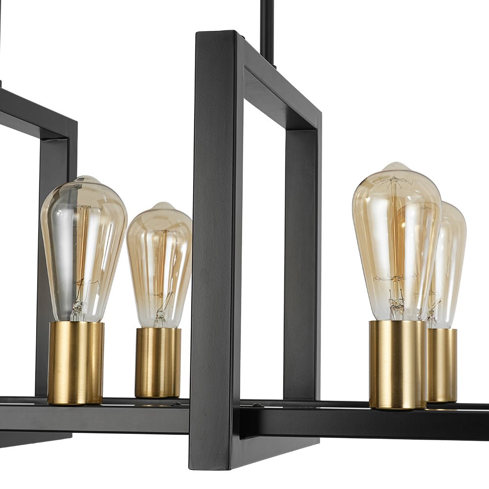 Ulfuvyx Industrial Rectangular Metal Chandelier