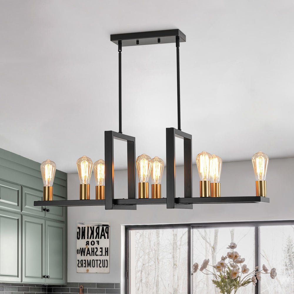 Ulfuvyx Industrial Rectangular Metal Chandelier