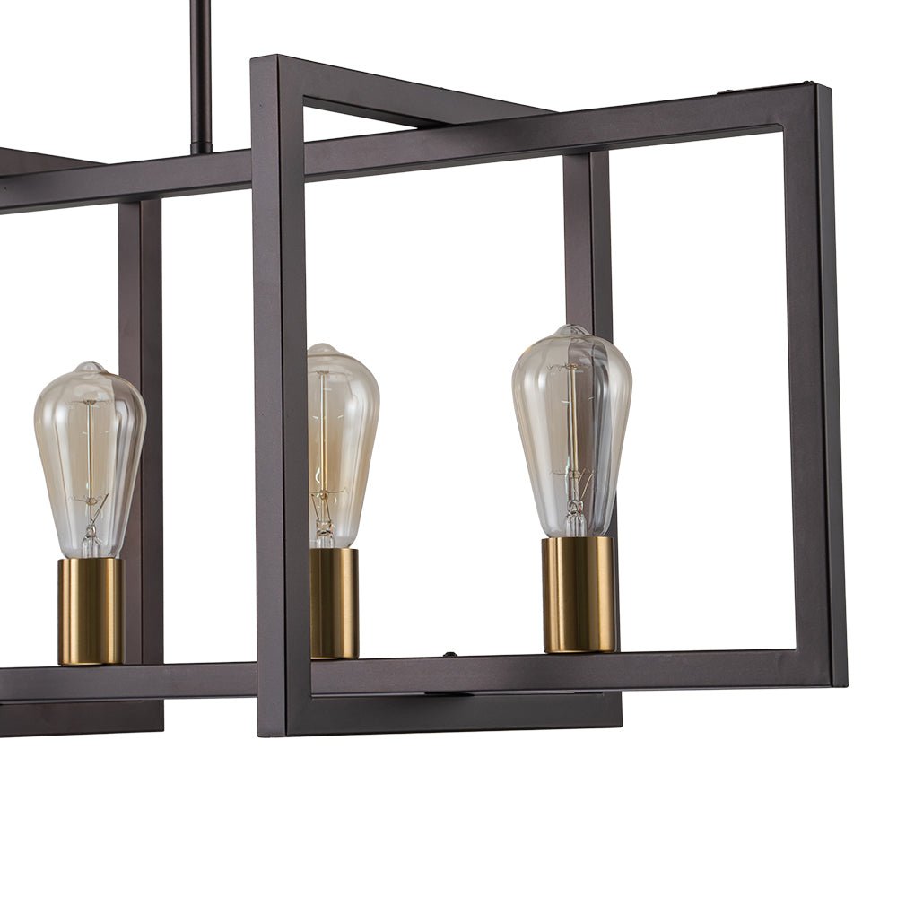 Yrvuva Industrial Farmhouse Rectangular Metal Pendant Light