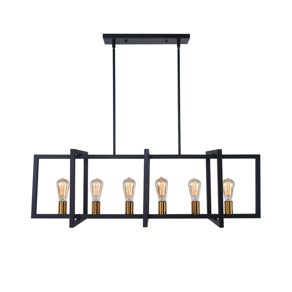 Yrvuva Industrial Farmhouse Rectangular Metal Pendant Light