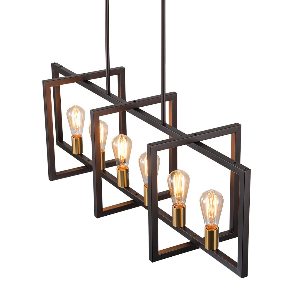 Yrvuva Industrial Farmhouse Rectangular Metal Pendant Light