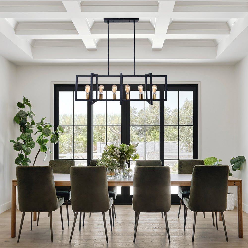 Yrvuva Industrial Farmhouse Rectangular Metal Pendant Light