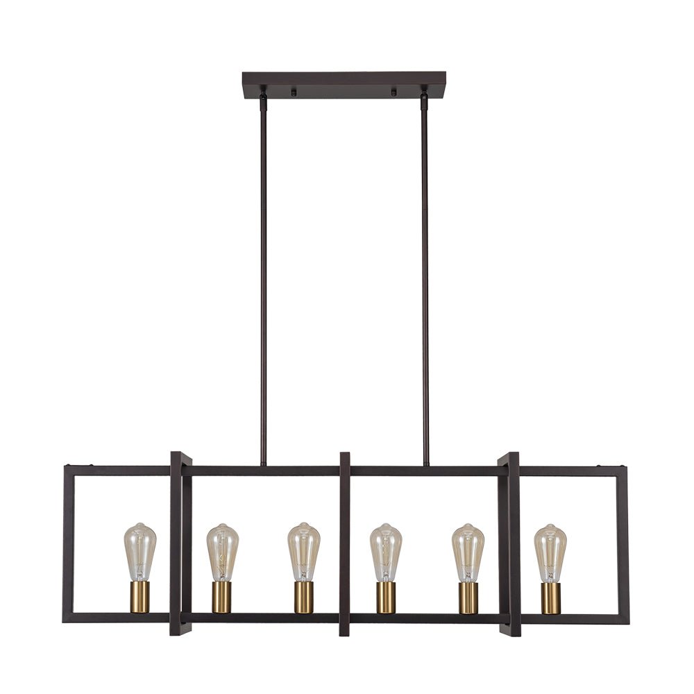 Yrvuva Industrial Farmhouse Rectangular Metal Pendant Light