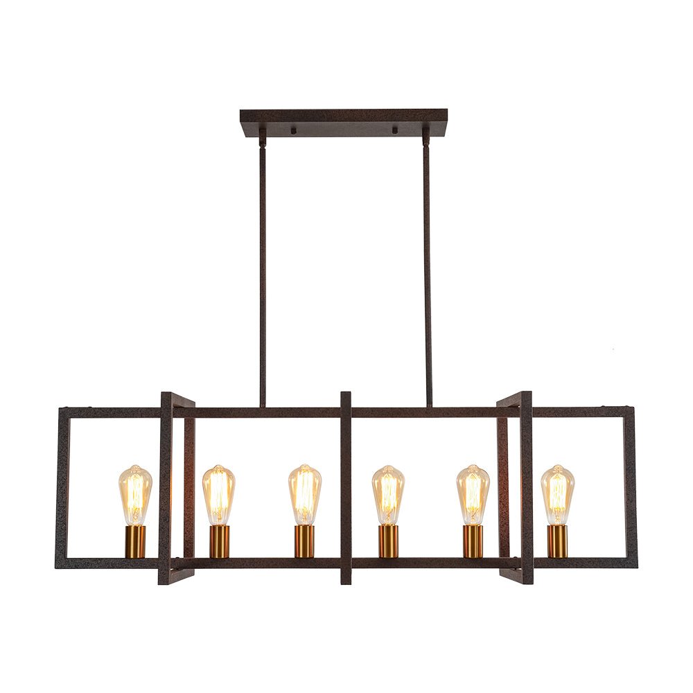 Yrvuva Industrial Farmhouse Rectangular Metal Pendant Light