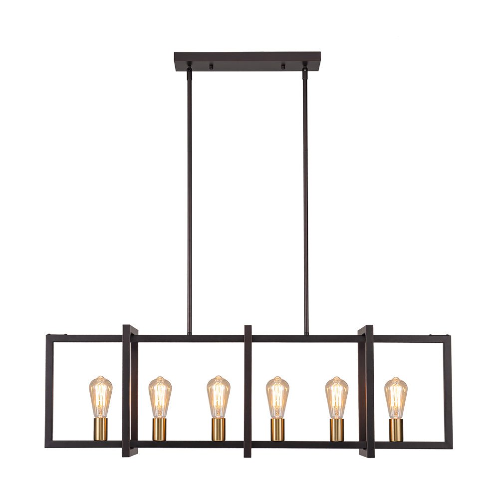Yrvuva Industrial Farmhouse Rectangular Metal Pendant Light