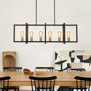 Yrvuva Industrial Farmhouse Rectangular Metal Pendant Light