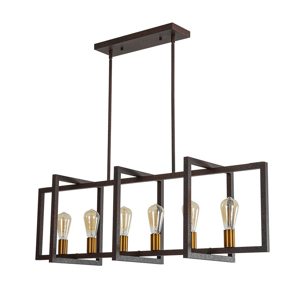 Yrvuva Industrial Farmhouse Rectangular Metal Pendant Light