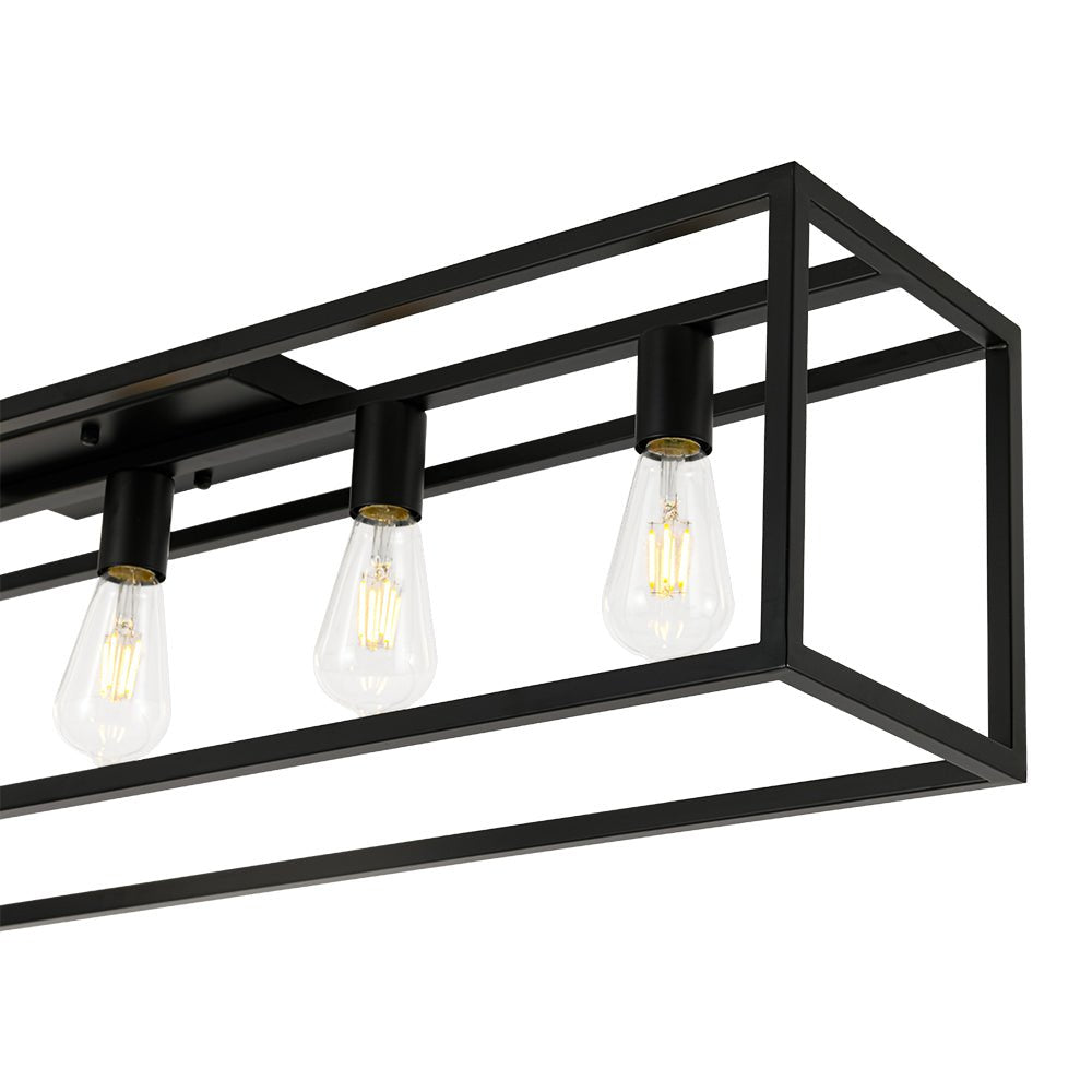 Blikuvyt Industrial Minimalist Rectangle Metal Semi Flush Mount Ceiling Light