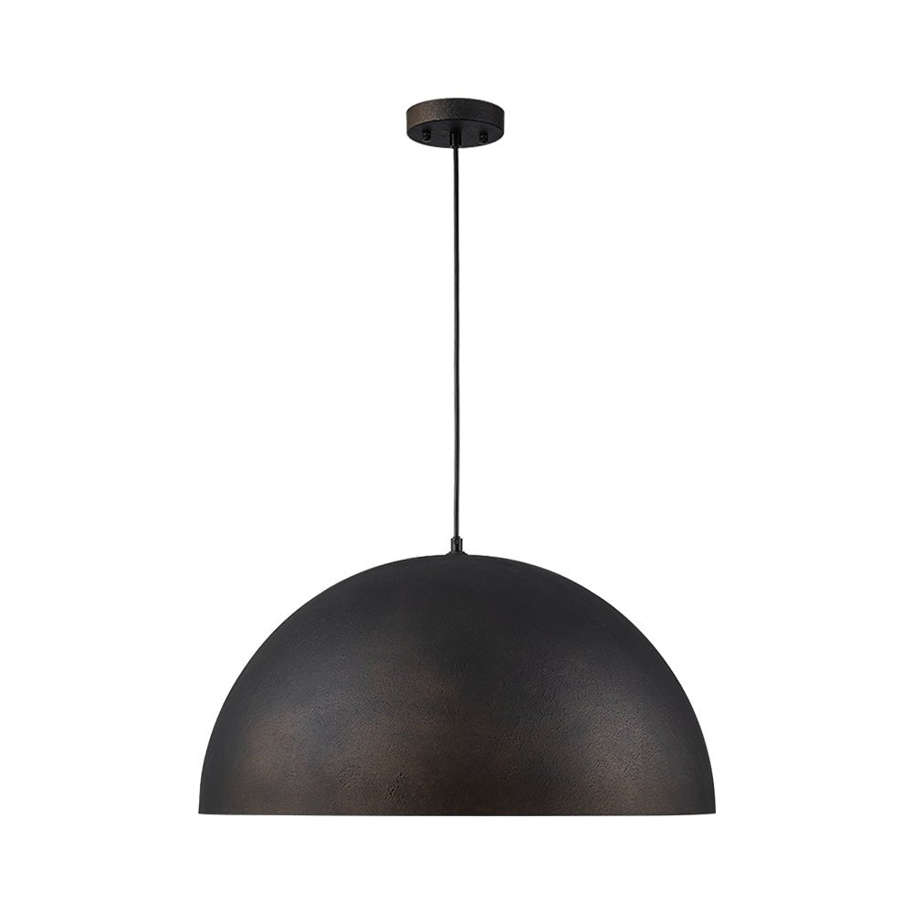Lunari Industrial Metal Dome Pendant Light - Lamp Copper