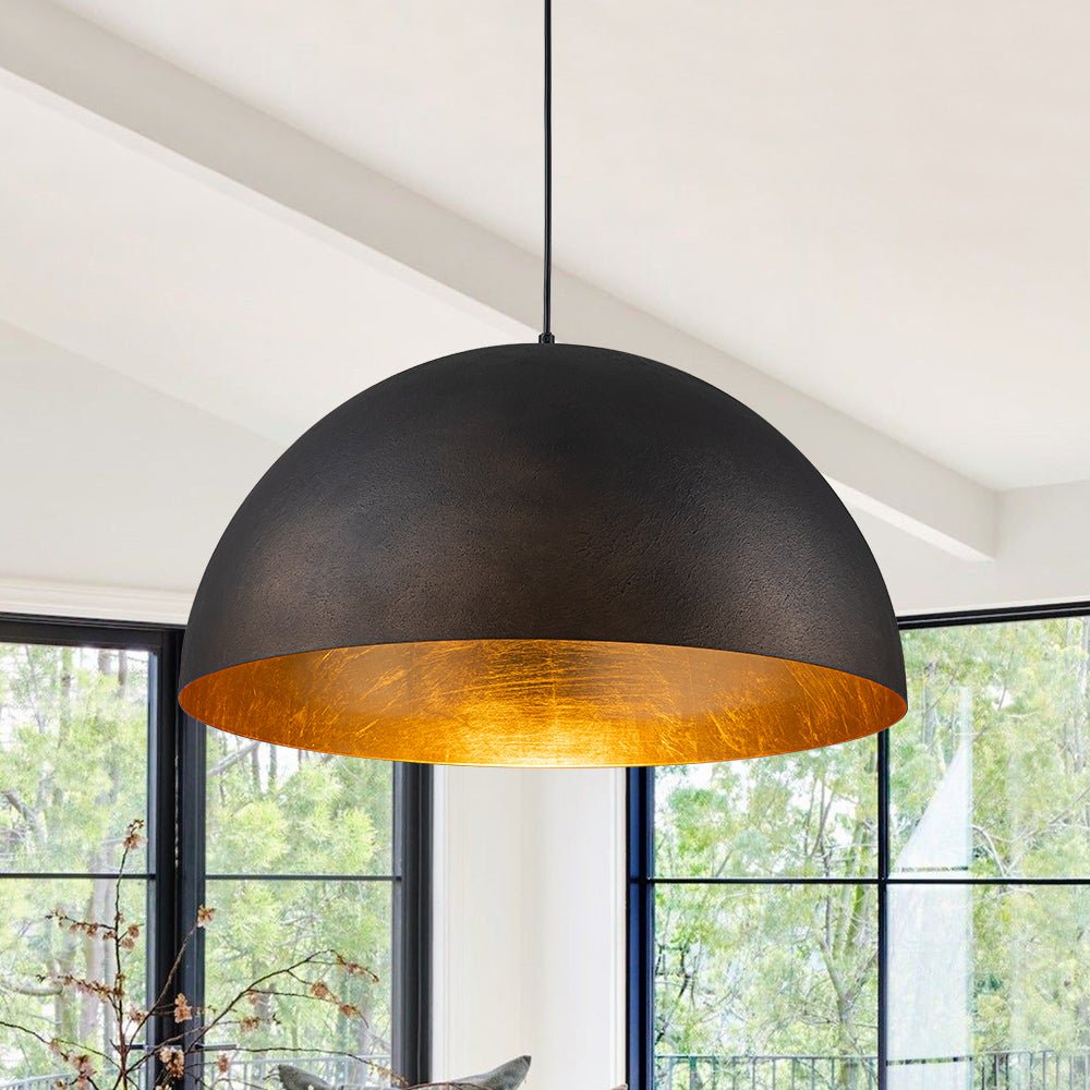 Lunari Industrial Metal Dome Pendant Light - Lamp Copper