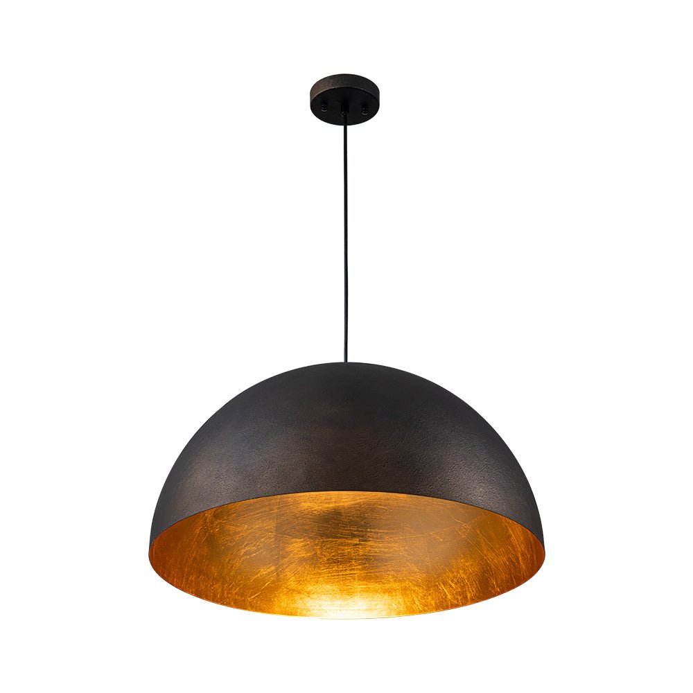 Lunari Industrial Metal Dome Pendant Light - Lamp Copper