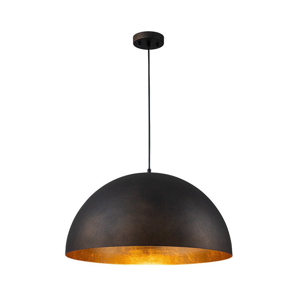 Lunari Industrial Metal Dome Pendant Light - Lamp Copper
