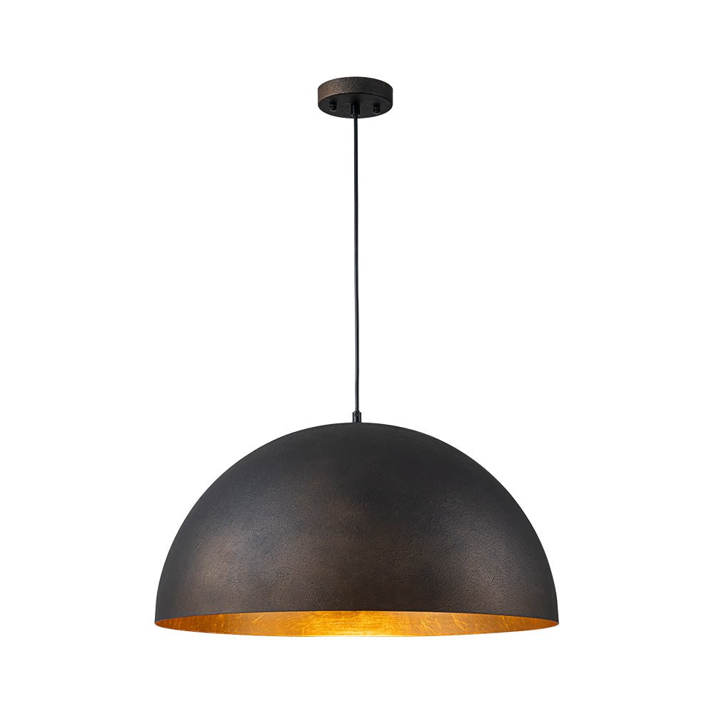 Lunari Industrial Metal Dome Pendant Light - Lamp Copper