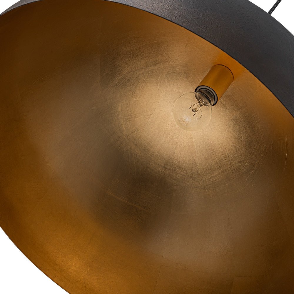 Lunari Industrial Metal Dome Pendant Light - Lamp Copper