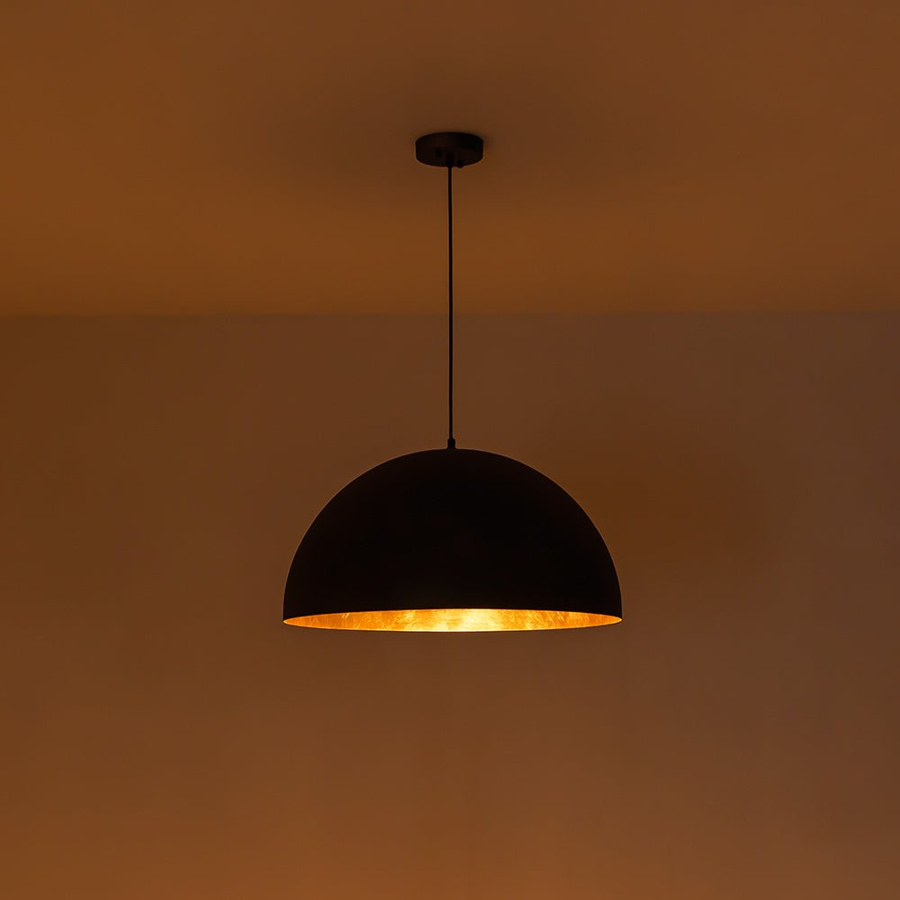 Lunari Industrial Metal Dome Pendant Light - Lamp Copper
