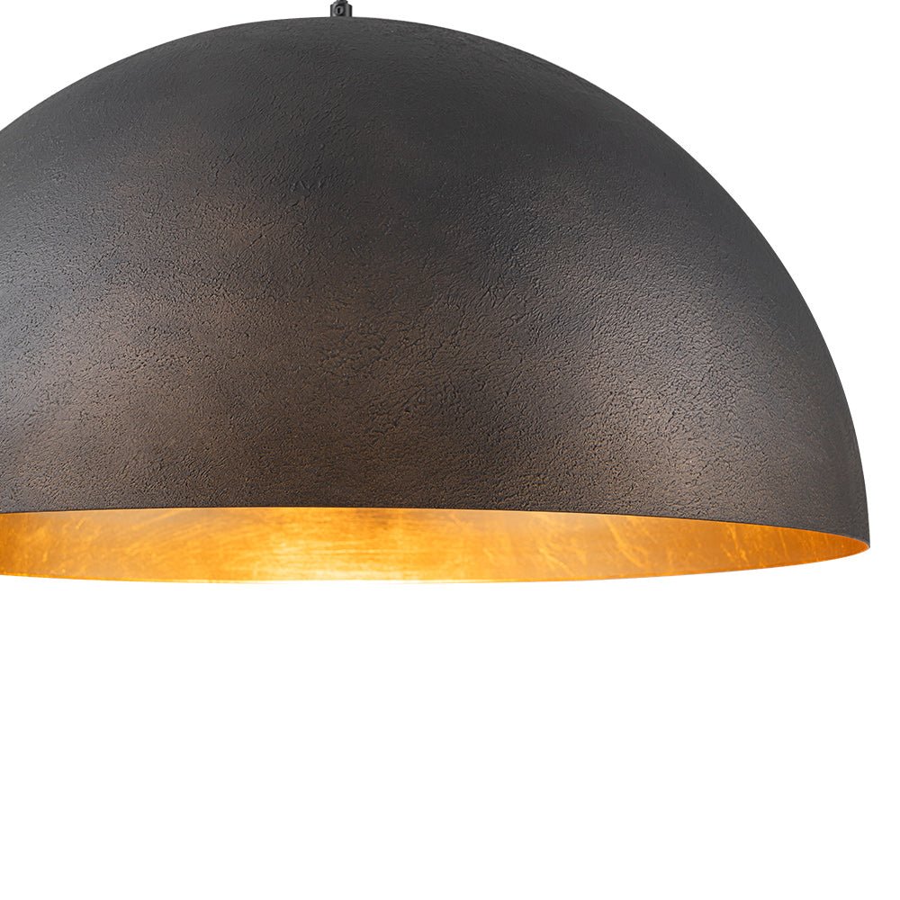 Lunari Industrial Metal Dome Pendant Light - Lamp Copper
