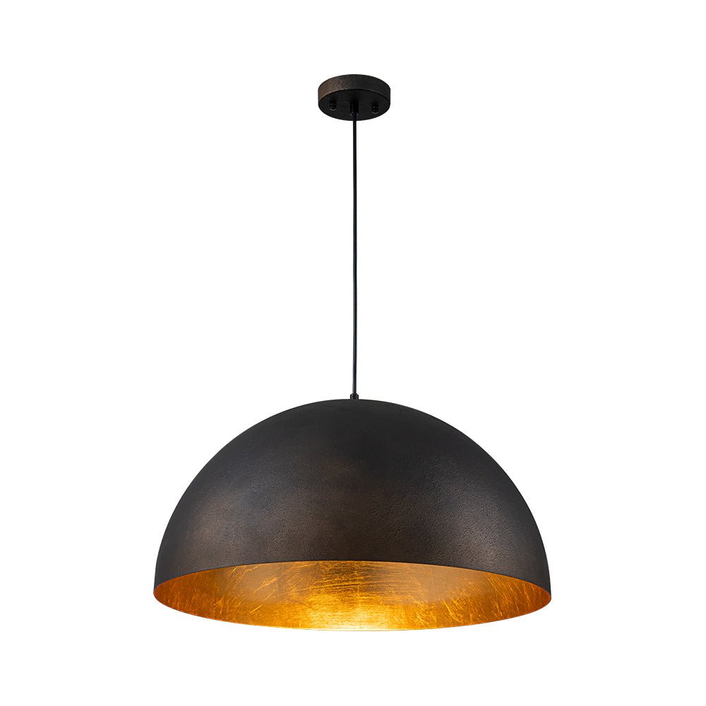 Lunari Industrial Metal Dome Pendant Light - Lamp Copper
