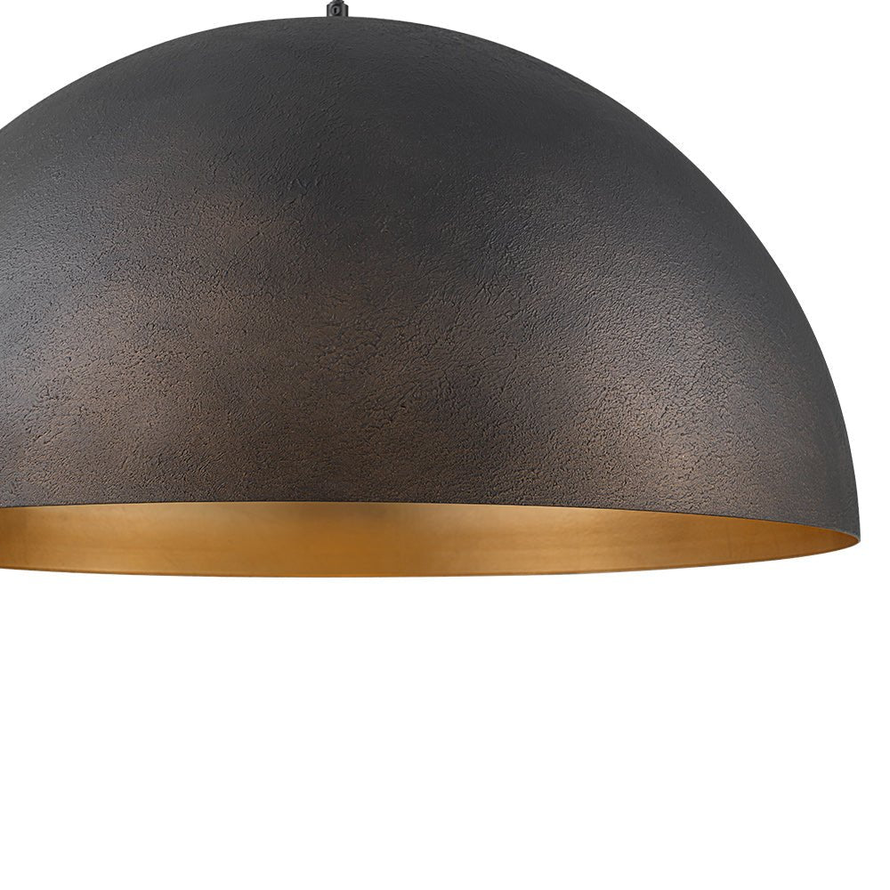 Lunari Industrial Metal Dome Pendant Light - Lamp Copper