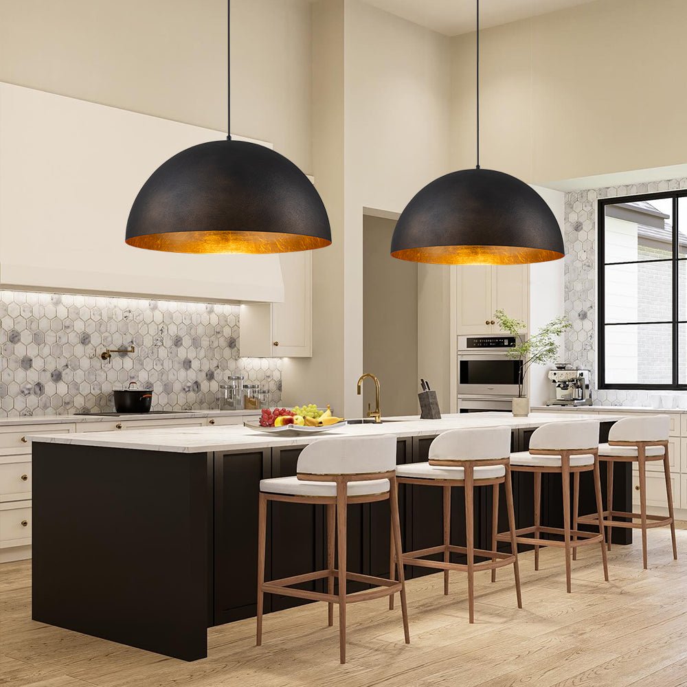 Lunari Industrial Metal Dome Pendant Light