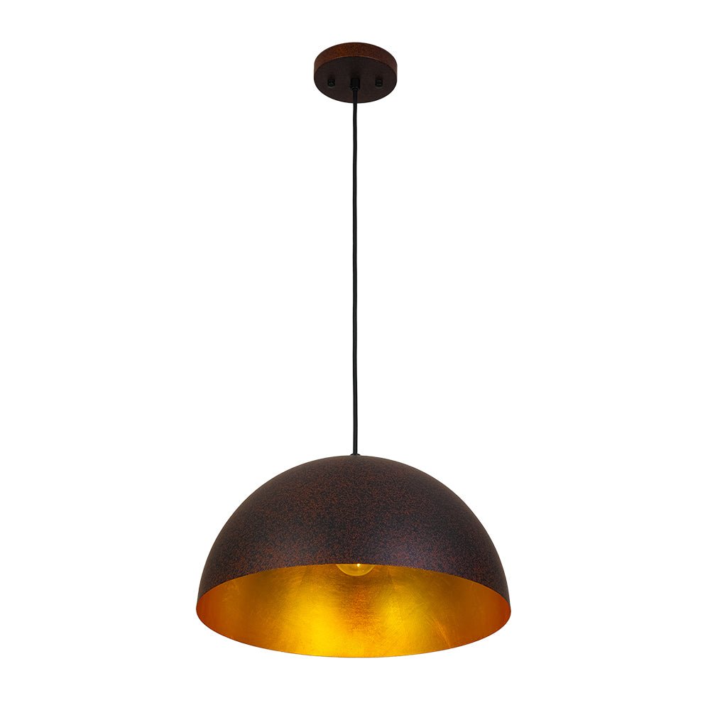 Lunari Industrial Metal Dome Pendant Light - Lamp Copper