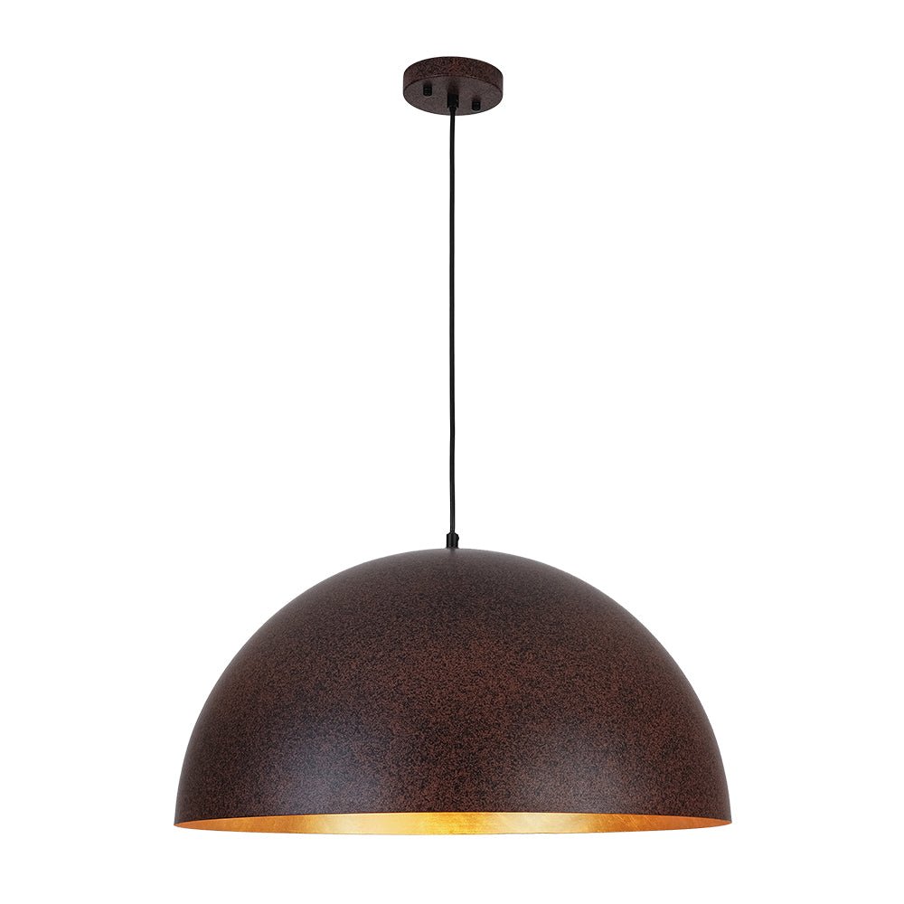 Lunari Industrial Metal Dome Pendant Light - Lamp Copper