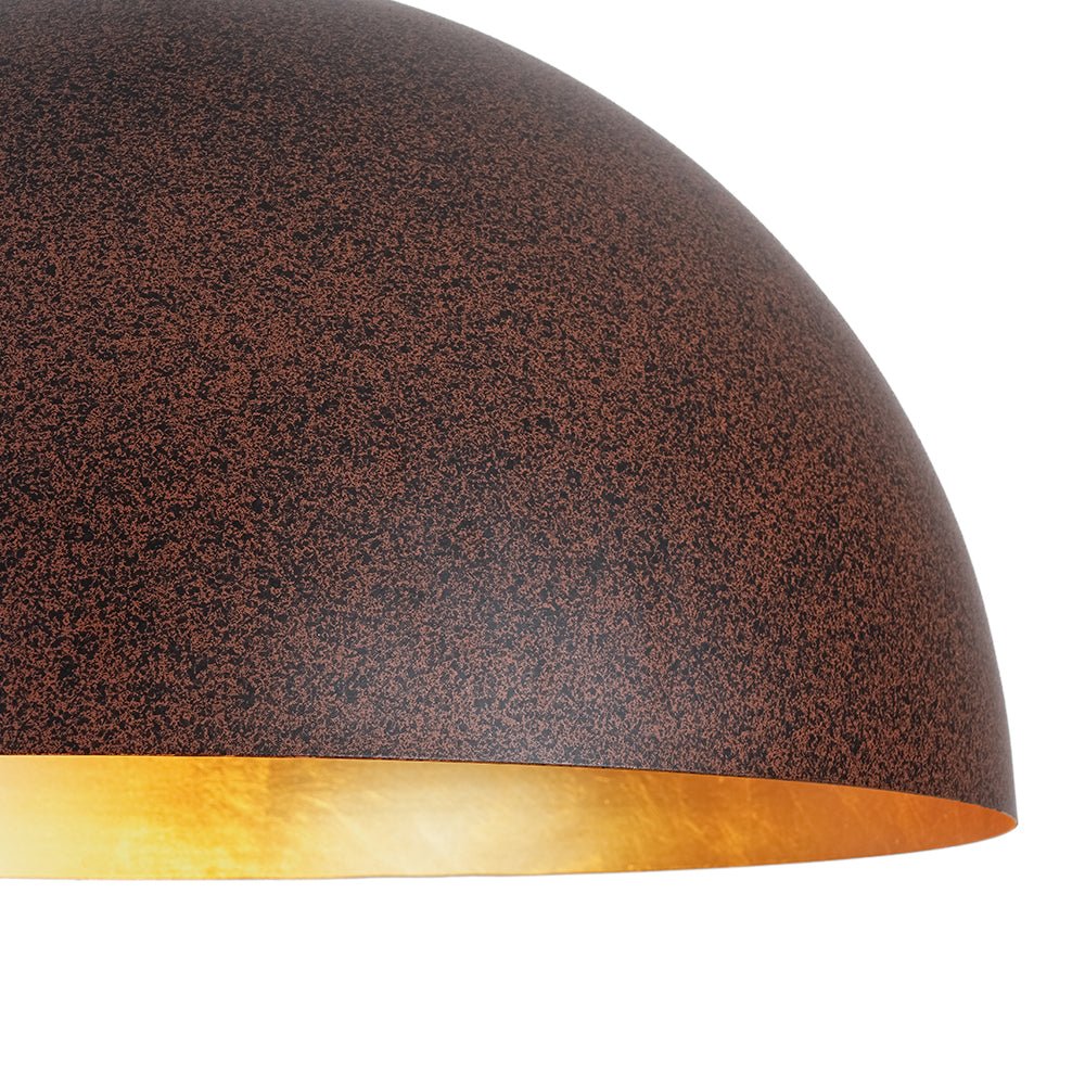 Lunari Industrial Metal Dome Pendant Light - Lamp Copper