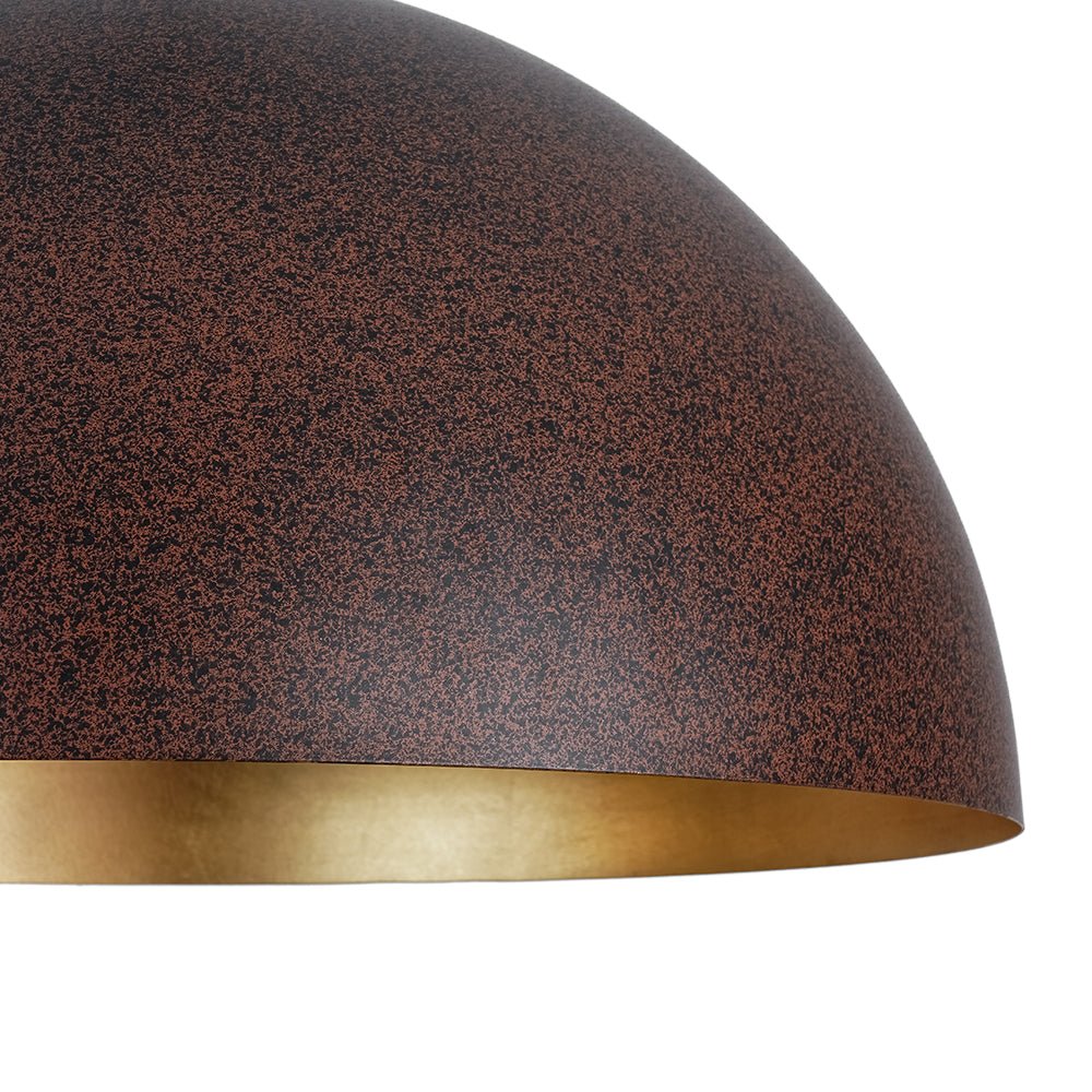 Lunari Industrial Metal Dome Pendant Light - Lamp Copper