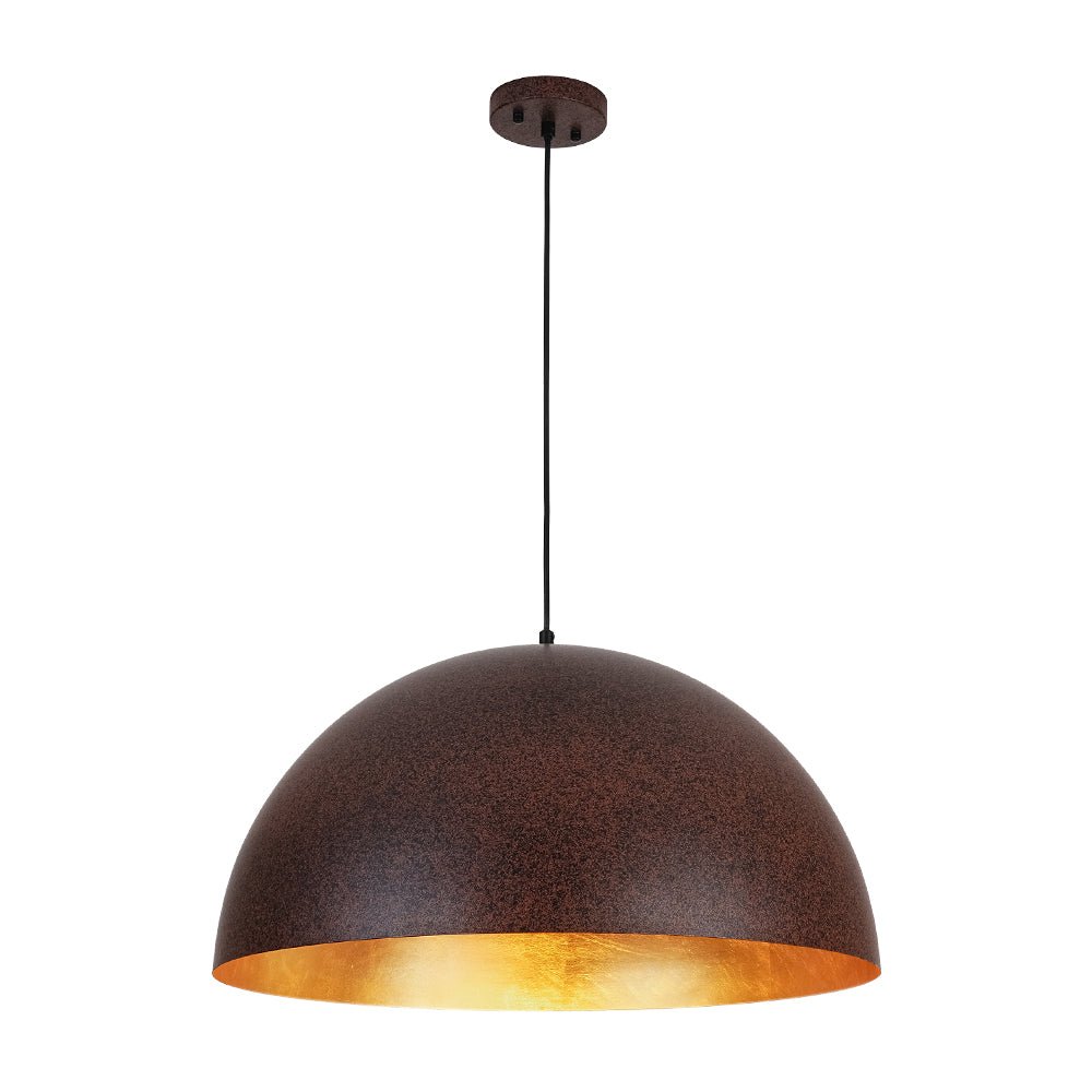 Lunari Industrial Metal Dome Pendant Light - Lamp Copper