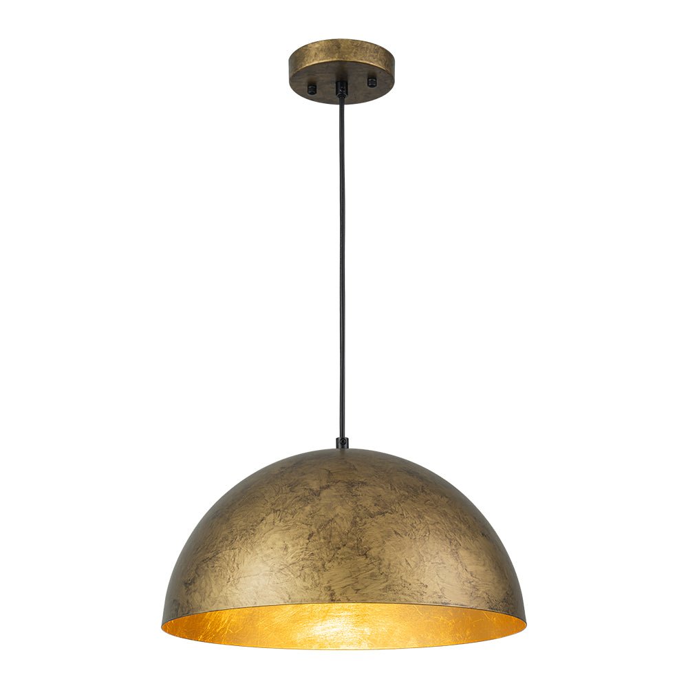 Lunari Industrial Metal Dome Pendant Light - Lamp Copper