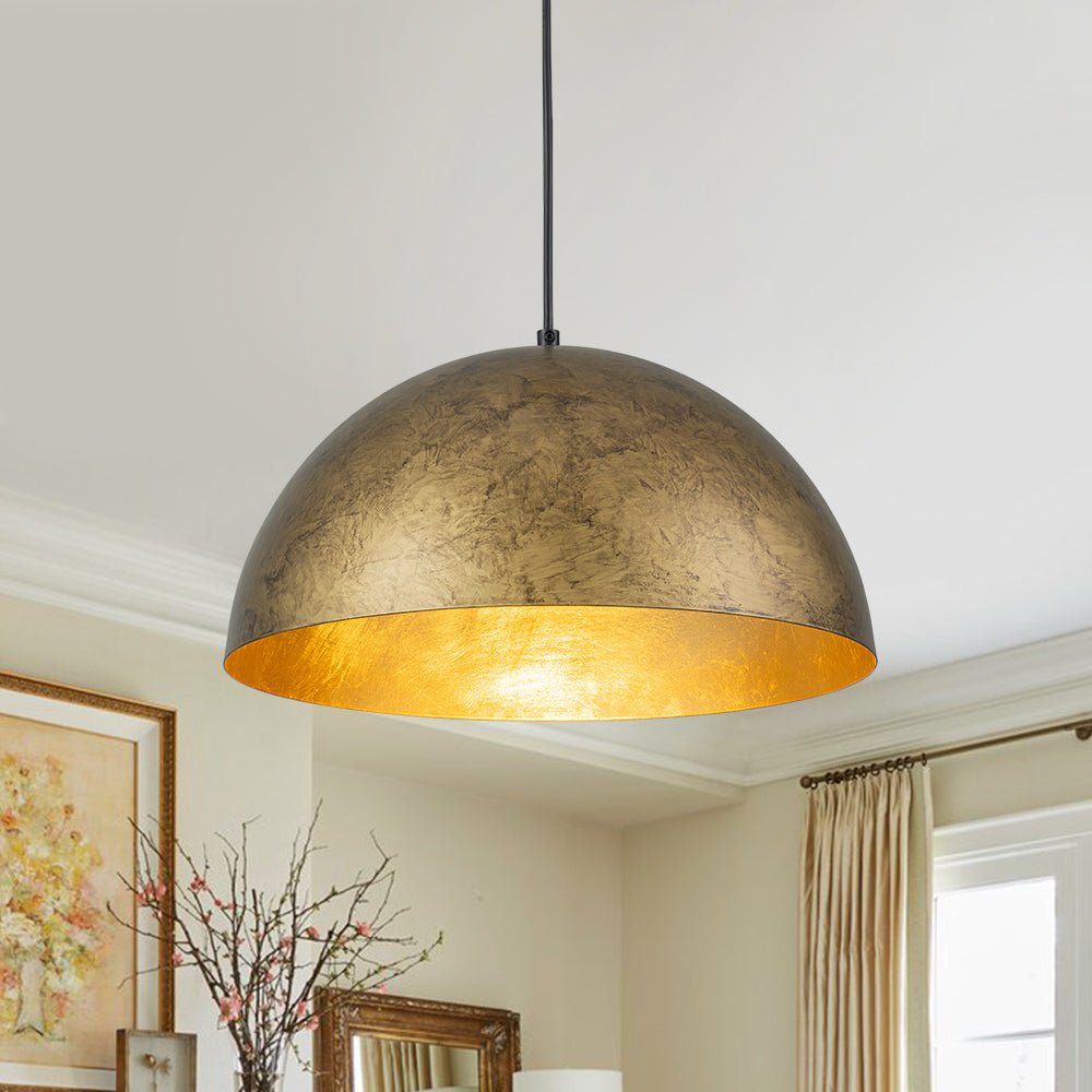 Lunari Industrial Metal Dome Pendant Light - Lamp Copper