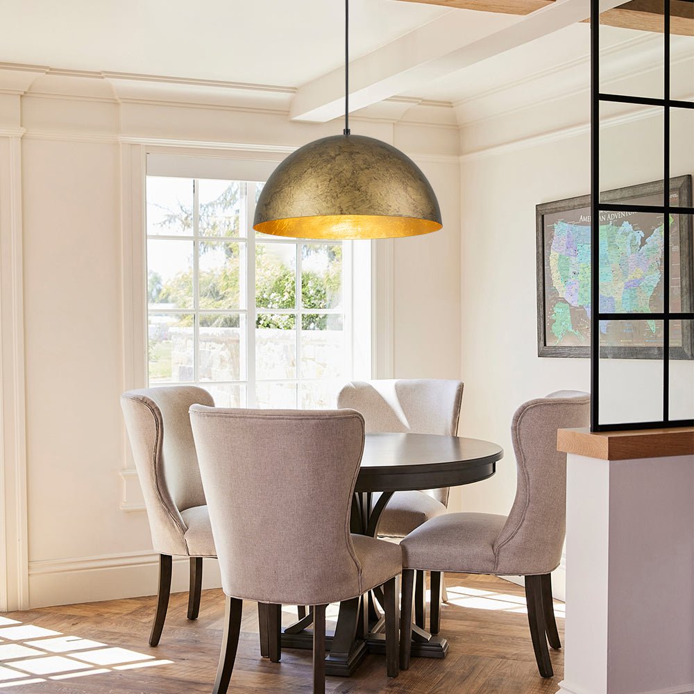 Lunari Industrial Metal Dome Pendant Light - Lamp Copper