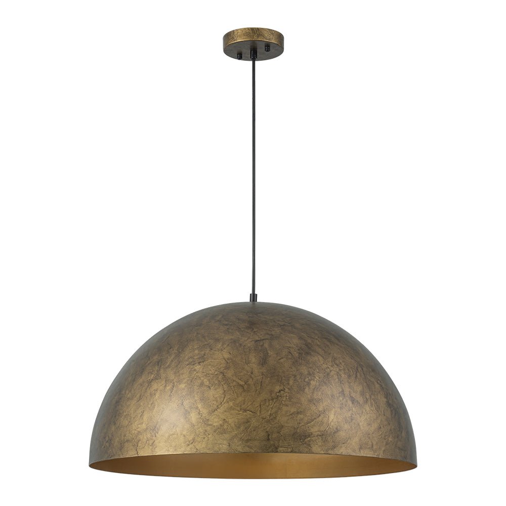 Lunari Industrial Metal Dome Pendant Light - Lamp Copper