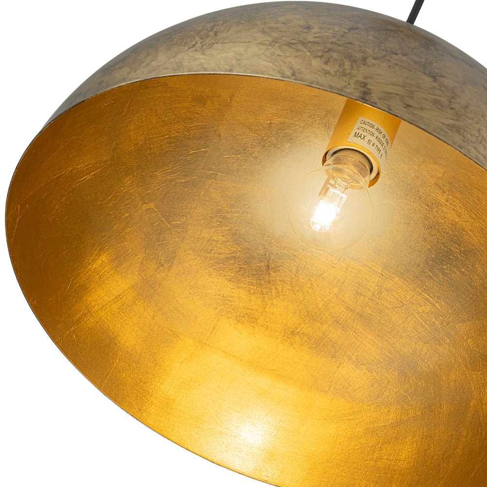 Lunari Industrial Metal Dome Pendant Light - Lamp Copper