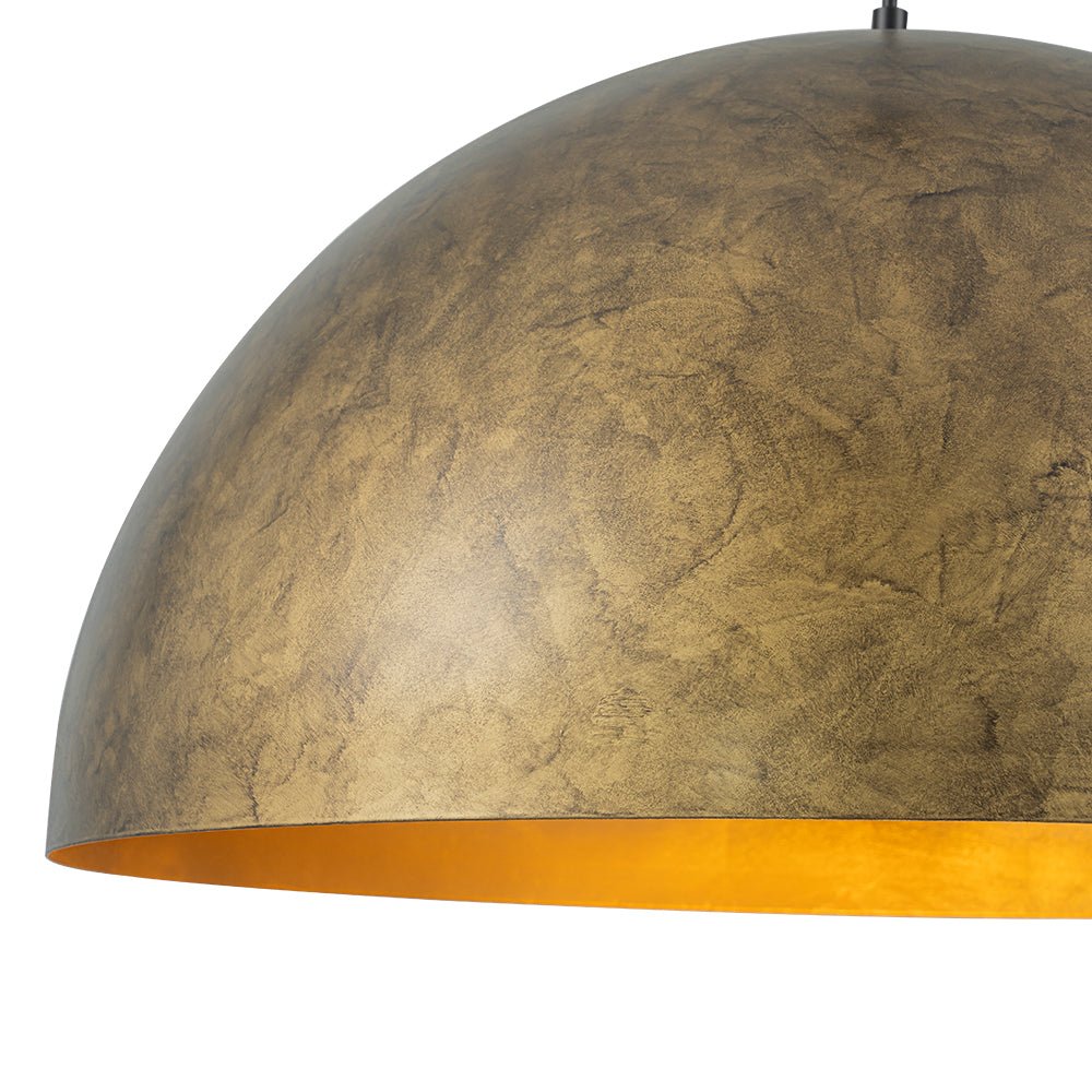 Lunari Industrial Metal Dome Pendant Light - Lamp Copper