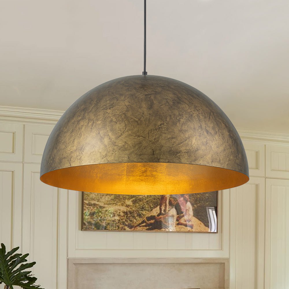 Lunari Industrial Metal Dome Pendant Light - Lamp Copper