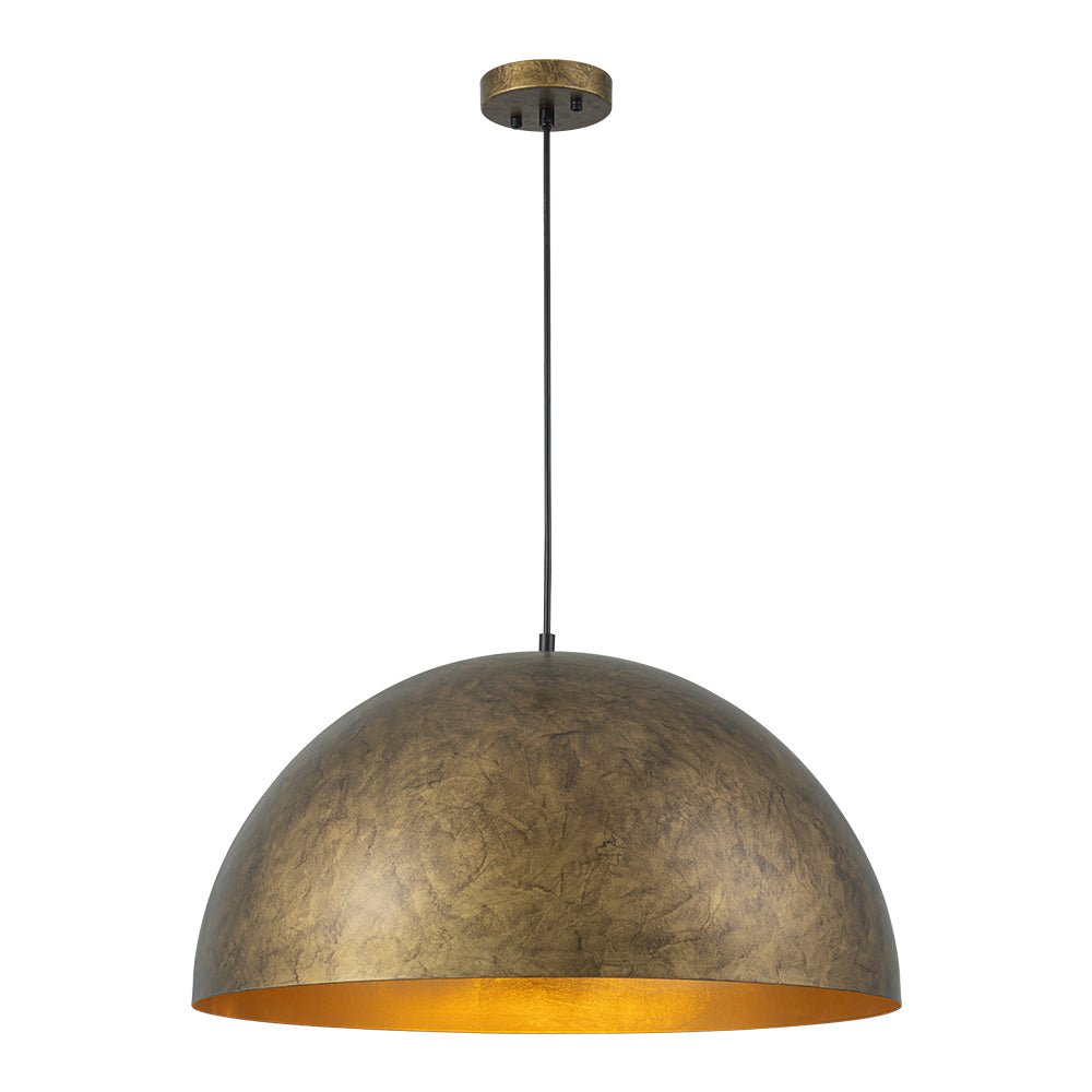Lunari Industrial Metal Dome Pendant Light - Lamp Copper