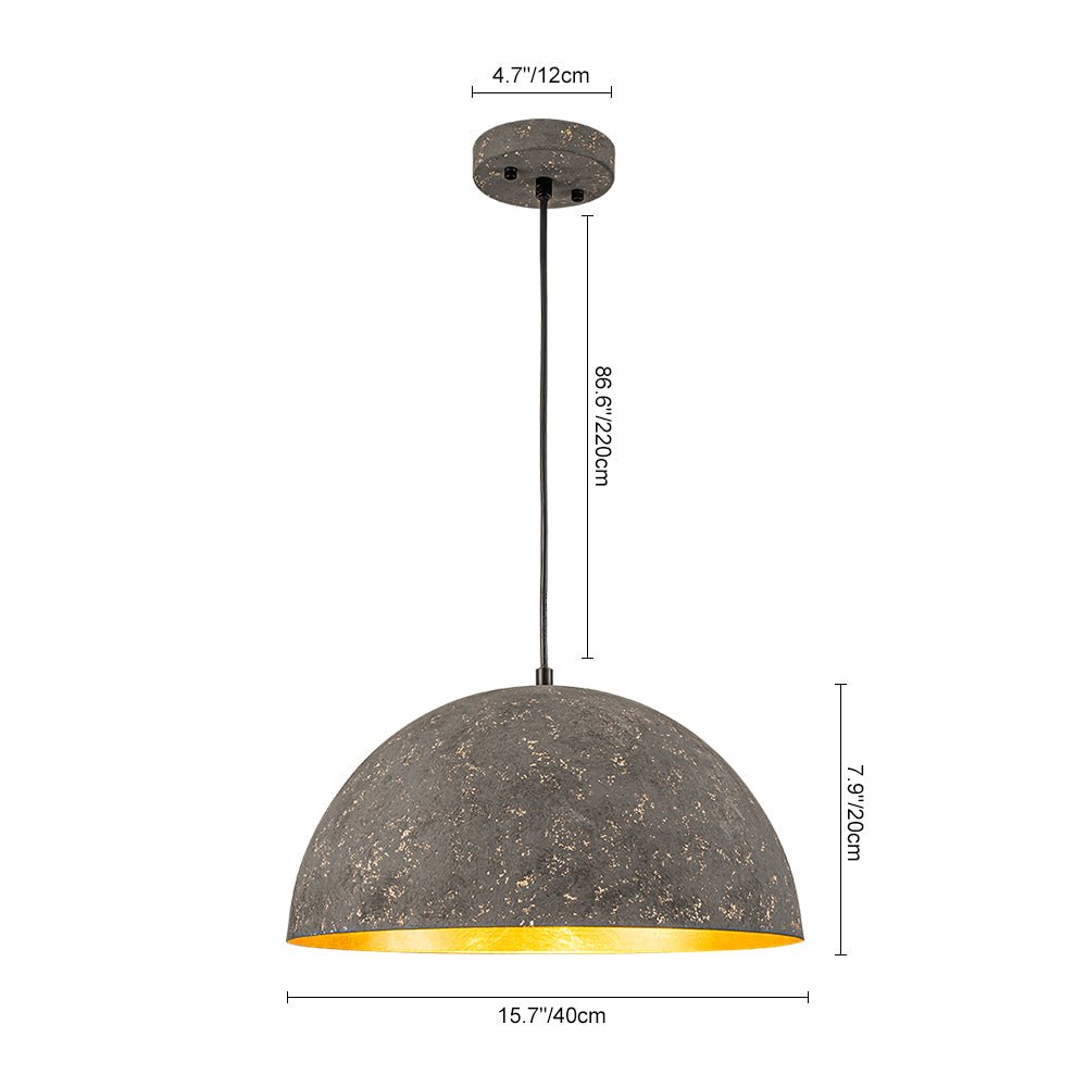 Lunari Industrial Metal Dome Pendant Light - Lamp Copper