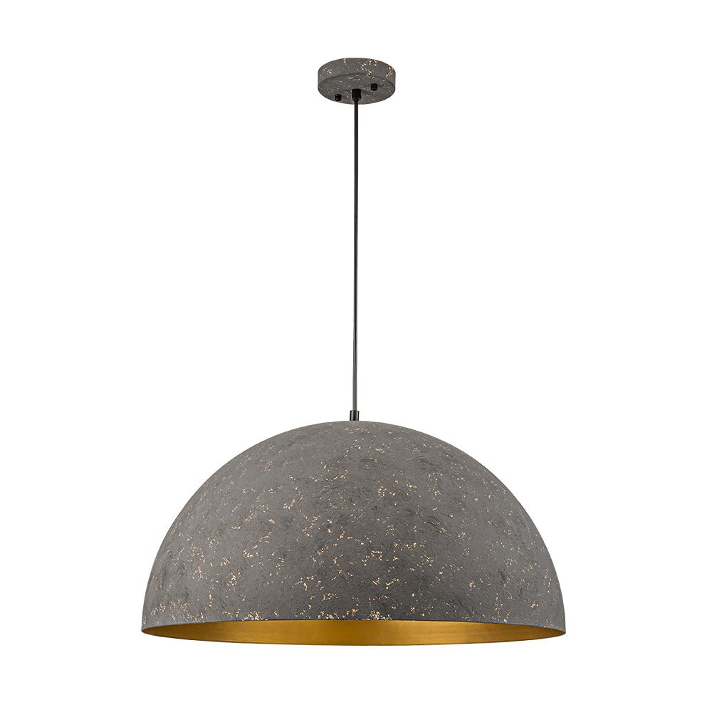 Lunari Industrial Metal Dome Pendant Light - Lamp Copper
