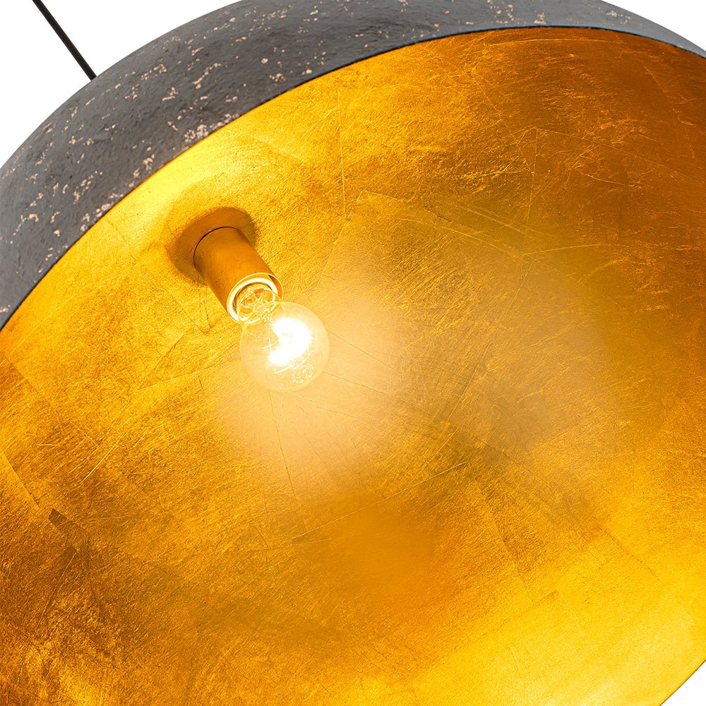 Lunari Industrial Metal Dome Pendant Light - Lamp Copper