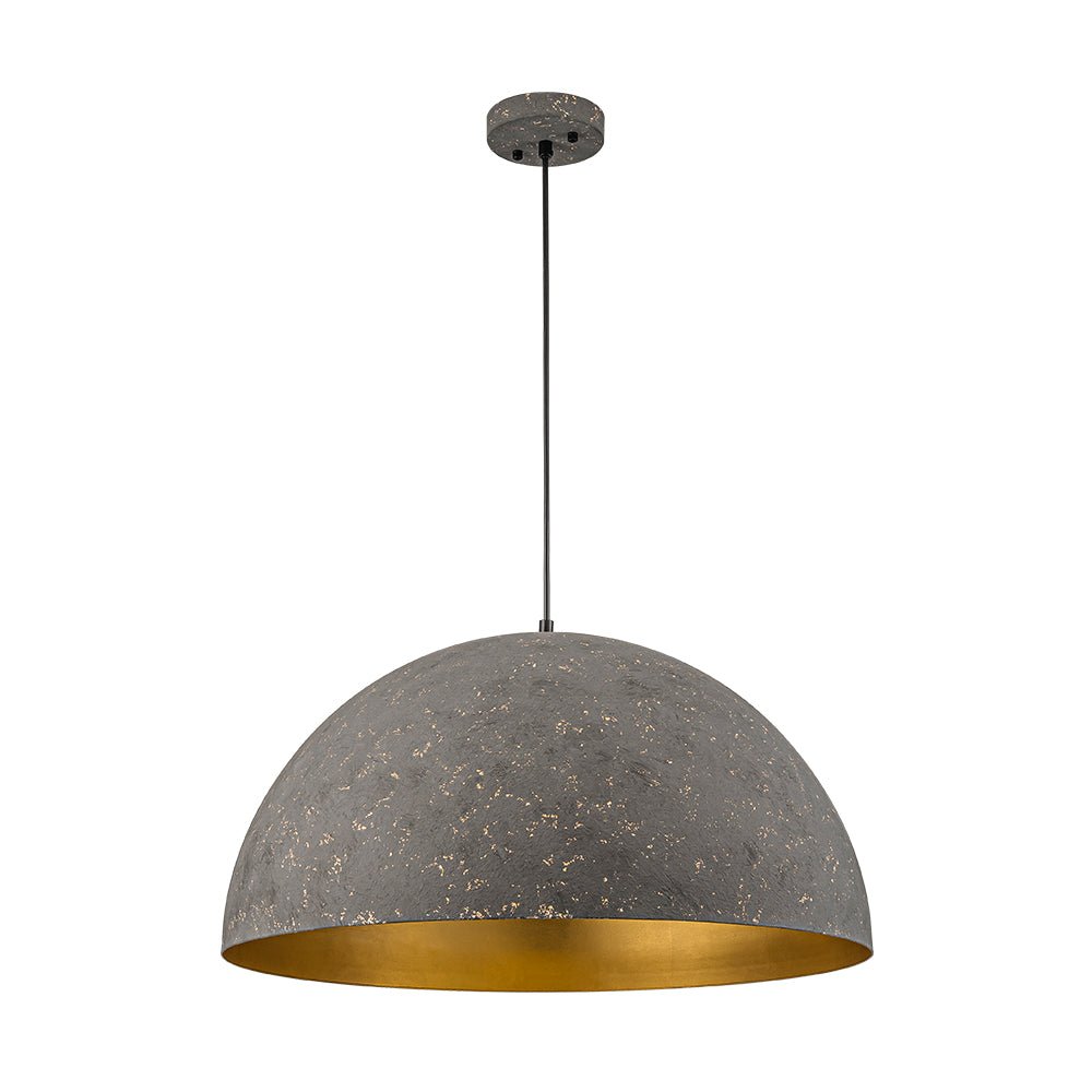 Lunari Industrial Metal Dome Pendant Light - Lamp Copper