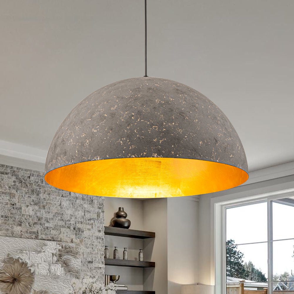 Lunari Industrial Metal Dome Pendant Light - Lamp Copper